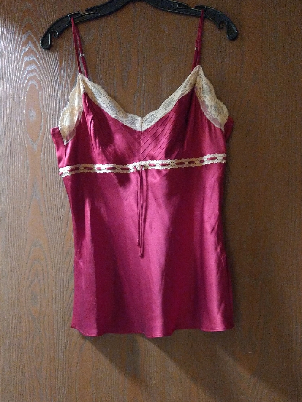 Rose Red Silk Cami Top Size L